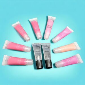 Lancôme Juicy Tube Travel Lot with LA Base Perfecting Primers and Make-Up Pouch